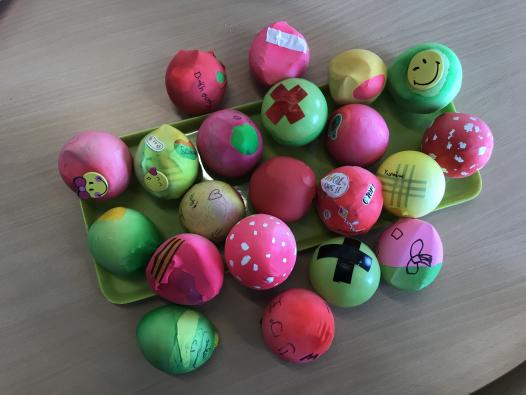 Balles de jonglage réalisées par les élèves
