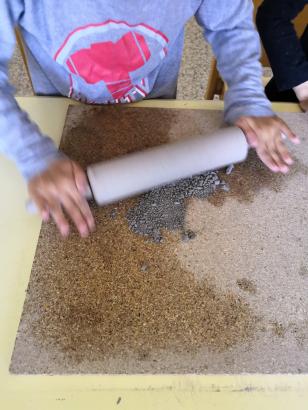 Atelier Marbré, projet pâtissez-tapissez ! programme Création en cours. Ecole Lou Malhoulet