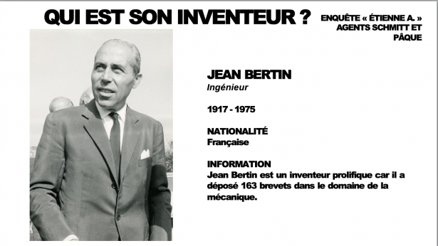 Exemple de présentation faite à la classe sur Jean Bertin.