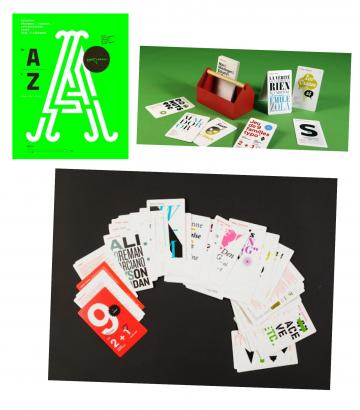 Comme Alessandrini, Damien Gauthier explore les jeux typographiques pour enfants, à travers «Le jeu de 7 familles typographiques» ou encore «Les supercahiers», cahier de coloriages de lettres pour apprendre en s’amusant.