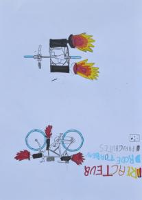 Des dessins de vélos volants