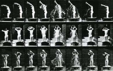 Eadweard Muybridge - Woman pouring a basin of water over her head